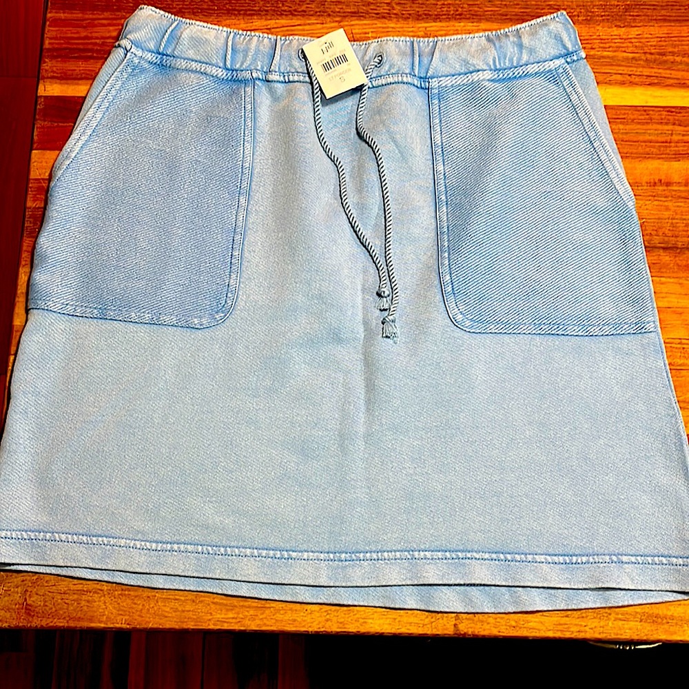 Terry fabric drawstring skirt